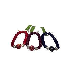 Lot Of 3 Vera Bradley Beaded Stretch Bracelets With tags (6221-1-2)